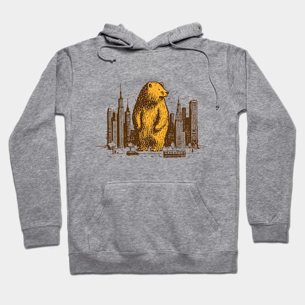 Big city bear. Don't be afraid, be more powerful Hoodie by skeamworks